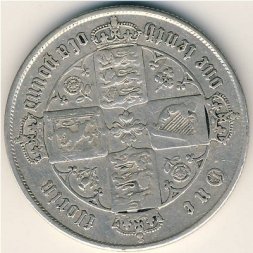 Великобритания 2 шиллинга (1 флорин) 1872 год