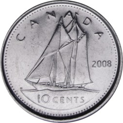 Канада 10 центов 2008 год