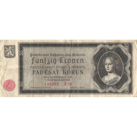 Чехословакия (Богемия и Моравия) 50 крон 1940 год - F
