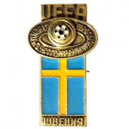 Значок UEFA. Чемпионат Европы Юноши. СССР. 1984. Швеция