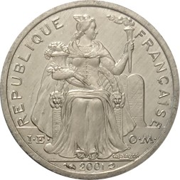 Французская Полинезия 1 франк 2001 год - aUNC