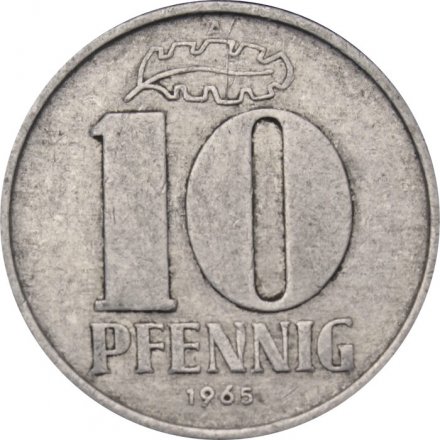 ГДР 10 пфеннигов 1965 год (A)