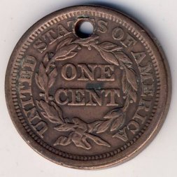 США 1 цент 1854 год