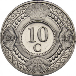 Антильские острова 10 центов 2010 год - Ветка апельсина