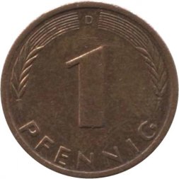 ФРГ 1 пфенниг 1971 год (D)