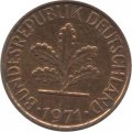 ФРГ 1 пфенниг 1971 год (D)