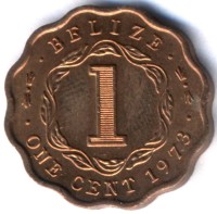 Монета Белиз 1 цент 1973 год