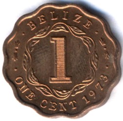 Монета Белиз 1 цент 1973 год