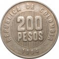 Колумбия 200 песо 1994 год