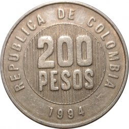 Колумбия 200 песо 1994 год