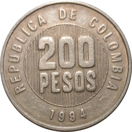 Колумбия 200 песо 1994 год