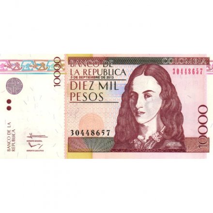 Колумбия 10000 песо 2013 год - Поликарпа Салавариета Риос UNC