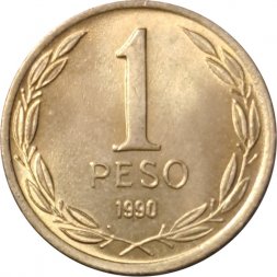 Чили 1 песо 1990 год