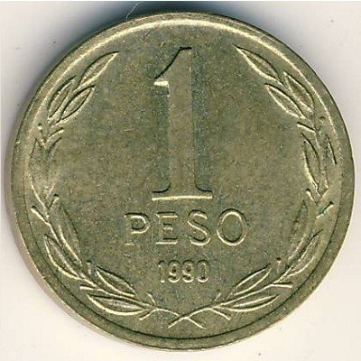 Чили 1 песо 1990 год