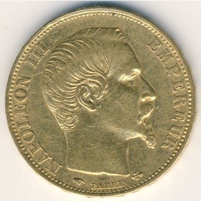 Франция 20 франков 1857 год