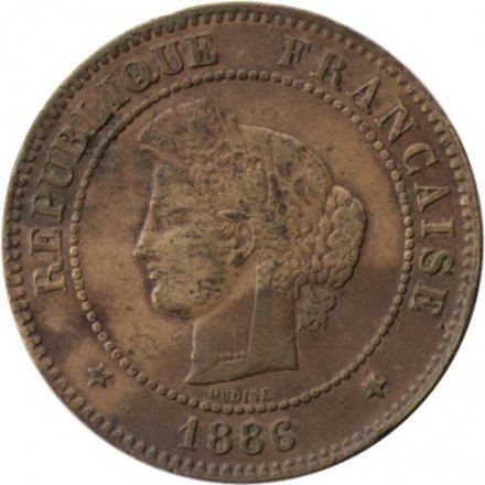 Франция 5 сантимов 1886 год