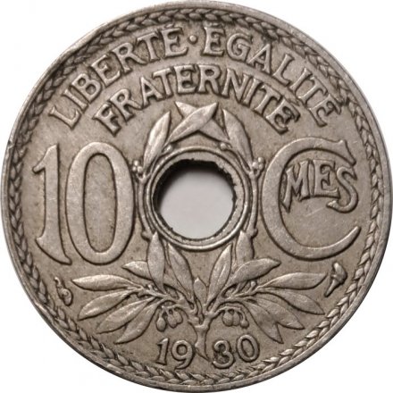 Франция 10 сантимов 1930 год