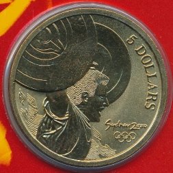 Австралия 5 долларов 2000 год - Олимпийские игры в Сиднее. Тяжёлая атлетика