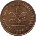 ФРГ 2 пфеннига 1991 год (A)