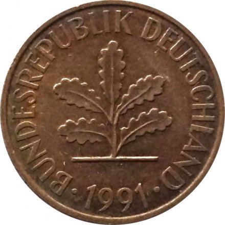 ФРГ 2 пфеннига 1991 год (A)
