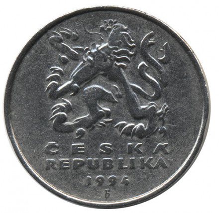 Чехия 5 крон 1994 год - Герб (&quot;b’&quot; - Яблонец-над-Нисой)