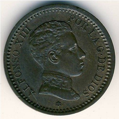Испания 2 сентимо 1905 год