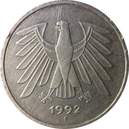 Германия 5 марок 1992 год (F)
