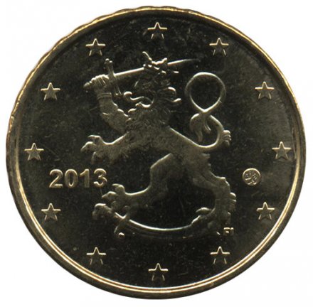 Финляндия 10 евроцентов 2013 год - Герб Финляндии