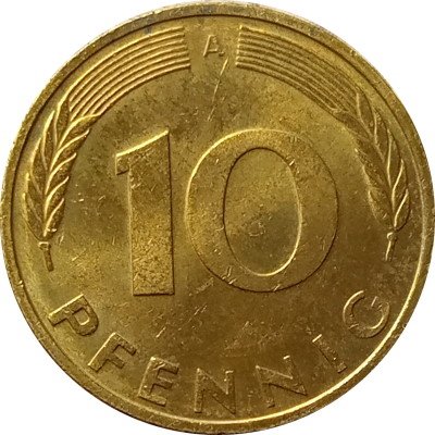 ФРГ 10 пфеннигов 1993 год - A