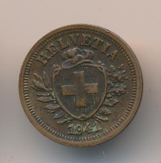 Швейцария 1 раппен 1941 год