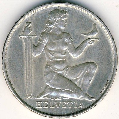 Швейцария 5 франков 1936 год