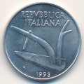 Италия 10 лир 1993 год