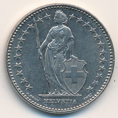 Швейцария 2 франка 2004 год