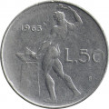 Италия 50 лир 1963 год