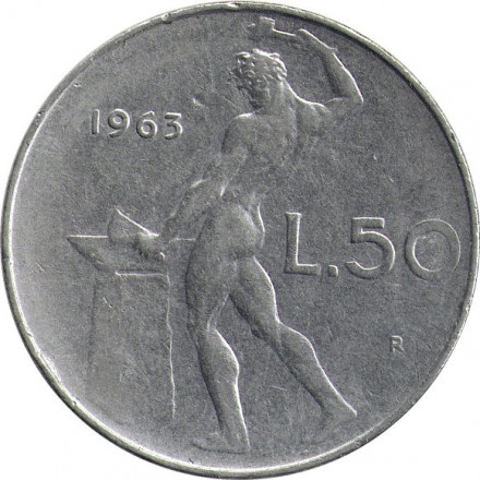Италия 50 лир 1963 год