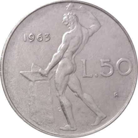 Италия 50 лир 1963 год