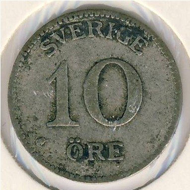 Швеция 10 эре 1913 год