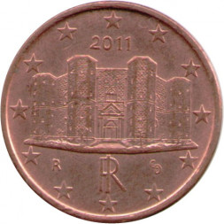 Италия 1 евроцент 2011 год - Замок Кастель-дель-Монте