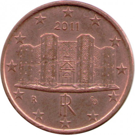 Италия 1 евроцент 2011 год - Замок Кастель-дель-Монте