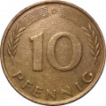 ФРГ 10 пфеннигов 1971 год - D