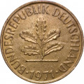 ФРГ 10 пфеннигов 1971 год - D