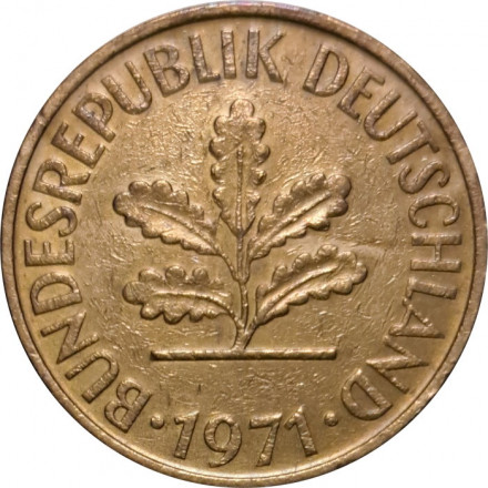 ФРГ 10 пфеннигов 1971 год - D