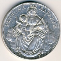 Монета Бавария 1 талер 1867 год
