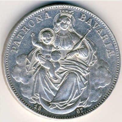 Бавария 1 талер 1867 год
