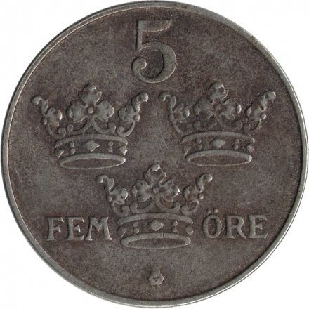 Швеция 5 эре 1945 год