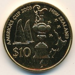 Новая Зеландия 10 долларов 2002 год