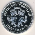 Того 1000 франков 2005 год