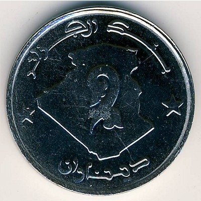 Алжир 2 динара 2002 год
