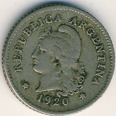 Аргентина 10 сентаво 1920 год