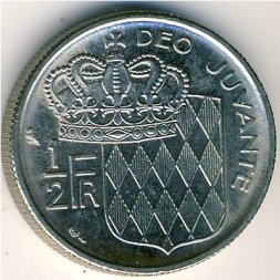 Монако 1/2 франка 1965 год